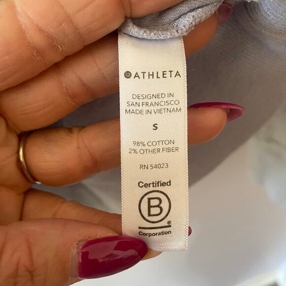 Athleta Women's size Small Blue Tie Dye Crewneck Pullover Sweatshirt Loungewear - Picture 9 of 9